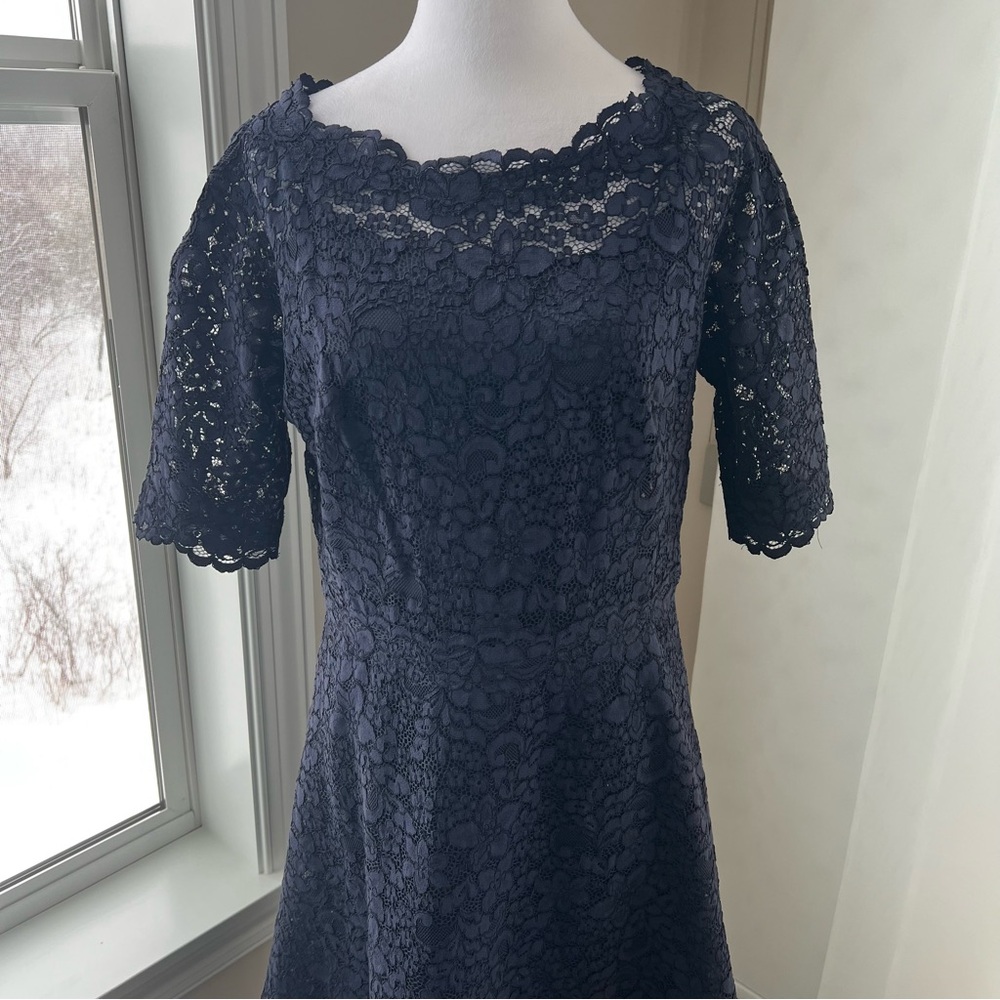 Teri Jon Blue A-line Midi Dress for Cocktail Events size 10
